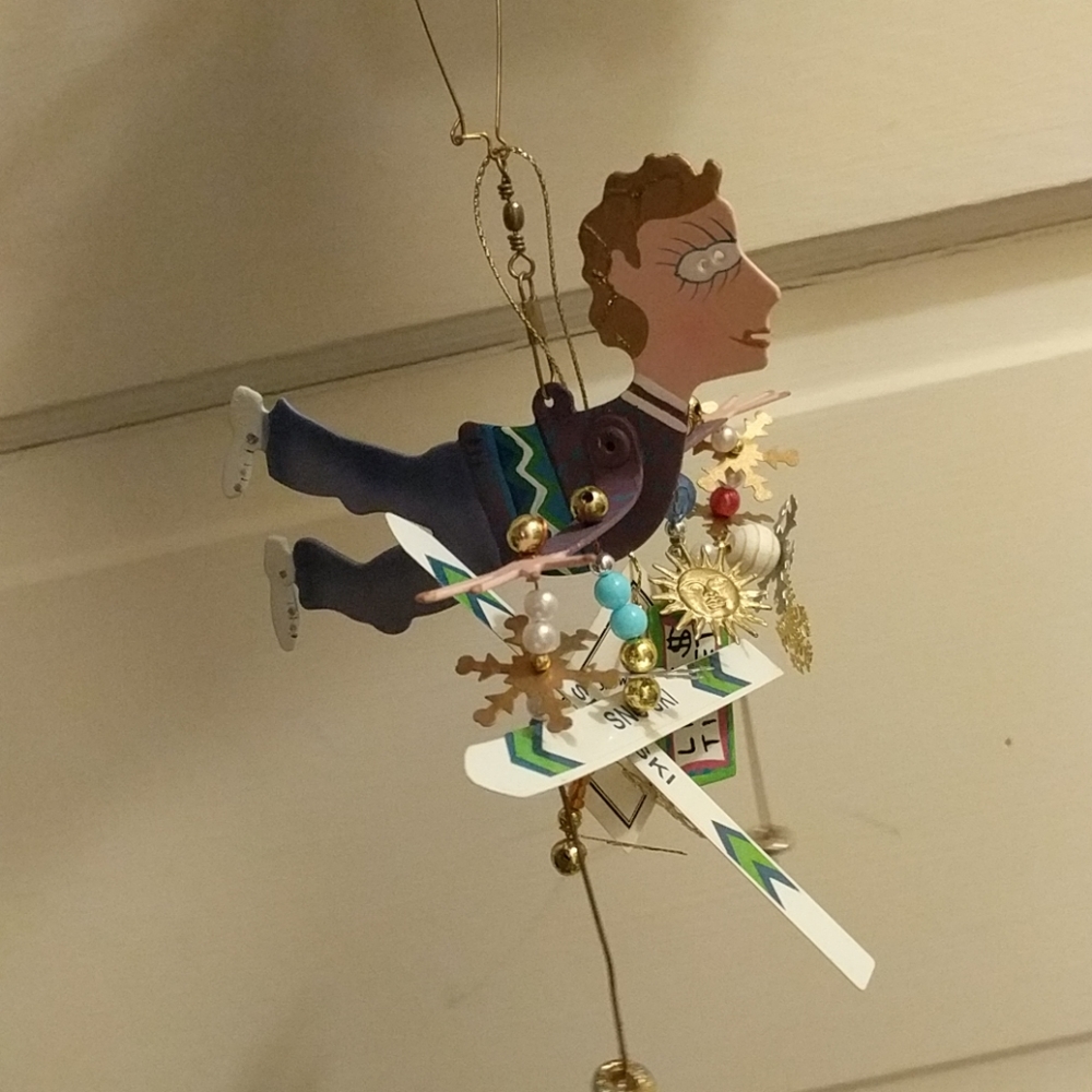 Skier man hanging figure/ornament
